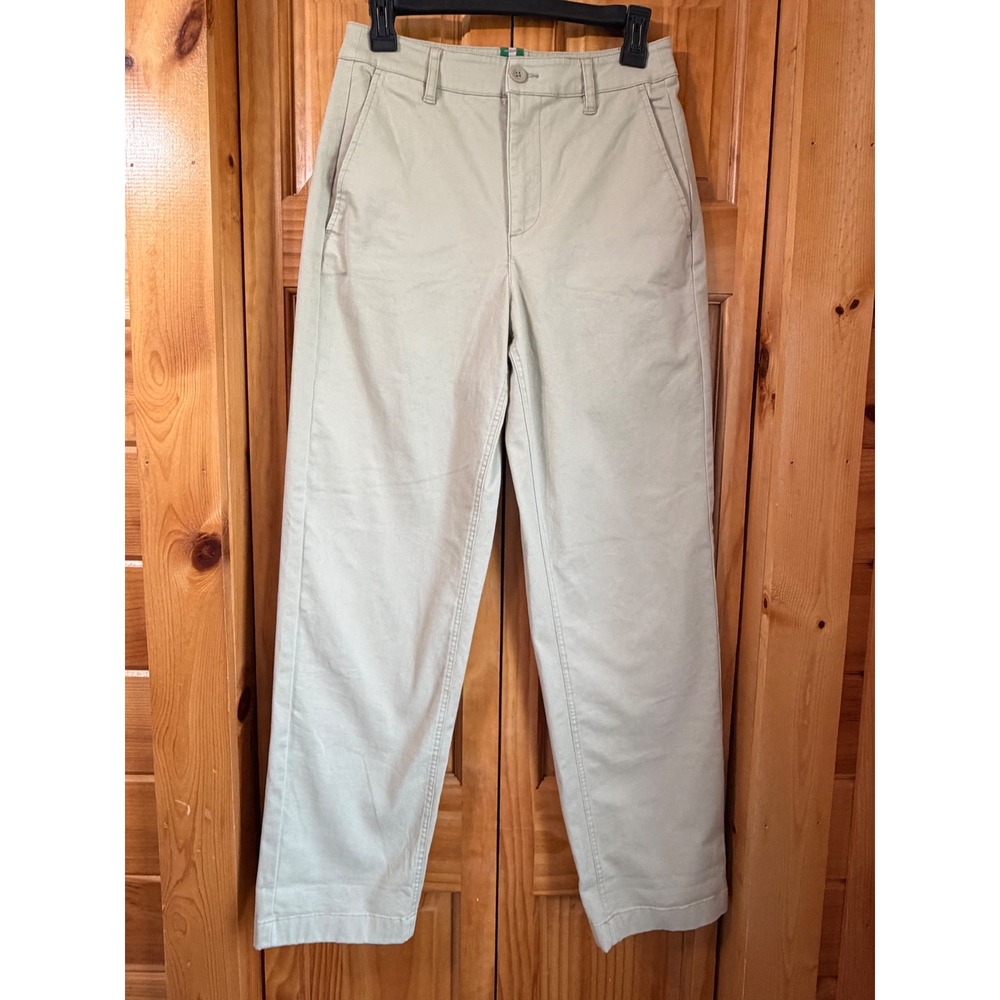 Boden Womens Chino Pants Size 4L Long Straight Leg Khaki Beige Casual Cotton